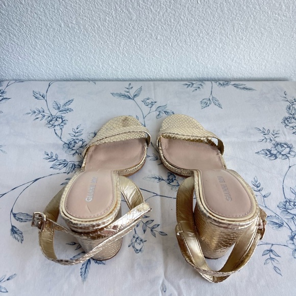 gold snake block heel - Picture 4 of 5